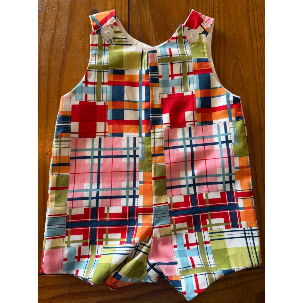 Treasured Heirlooms Baby Boy Patchwork Plaid Romper Multi Color 3 Months